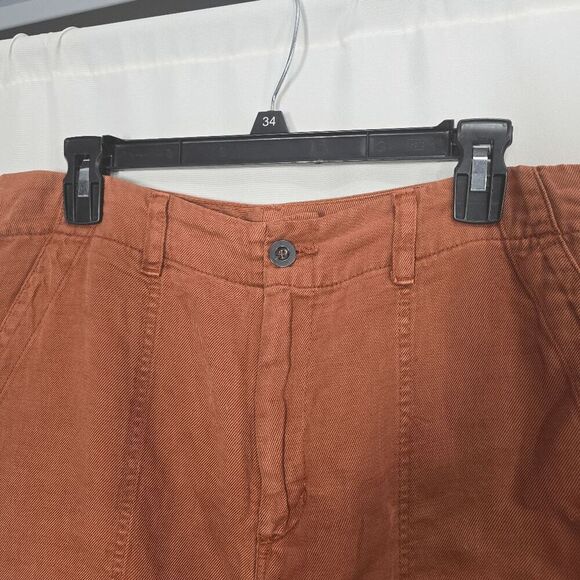 Bella Dahl Burn Orange Sedona Rolled Cuff Linen Utility Short 32 (14) - Picture 7 of 7